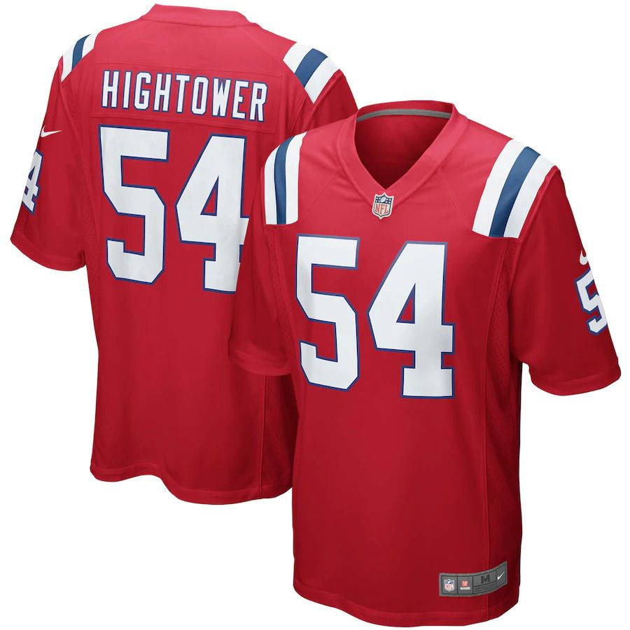 Men New England Patriots 54 Hightower Nike Red Alternate Game NFL Jersey